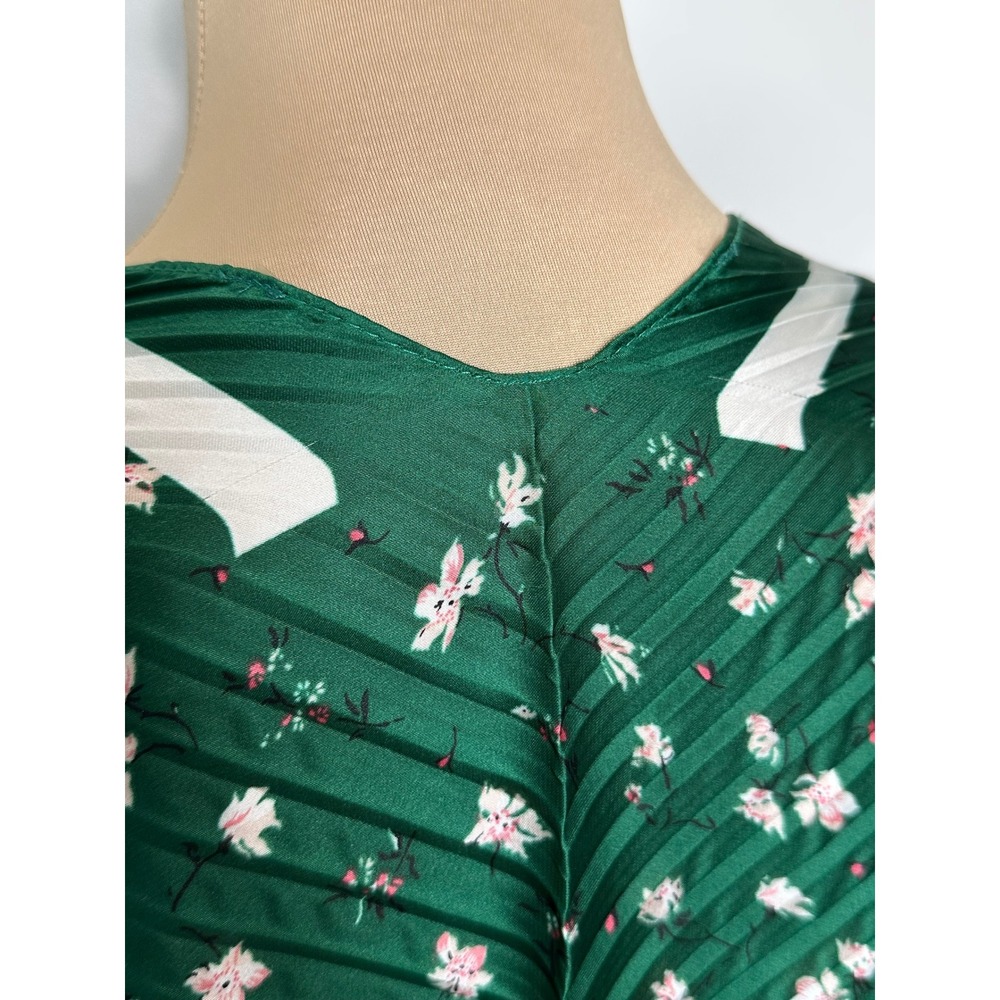 Banana Republic Green Floral Pleated Kimono Wrap Cardigan One Size Cottagecore - Picture 6 of 8